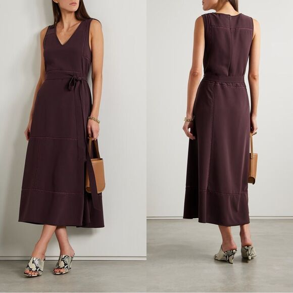 NWT LA LIGNE Marlien dress in Dark plum - Picture 1 of 13